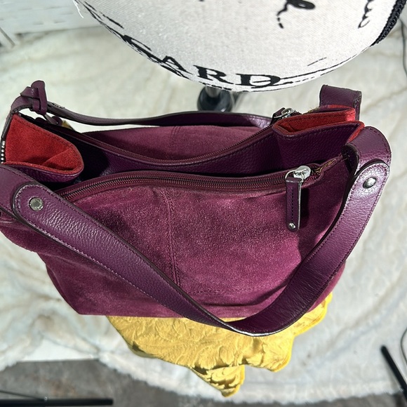 Tignanello Suede Shoulder Bag Purse - Picture 6 of 16